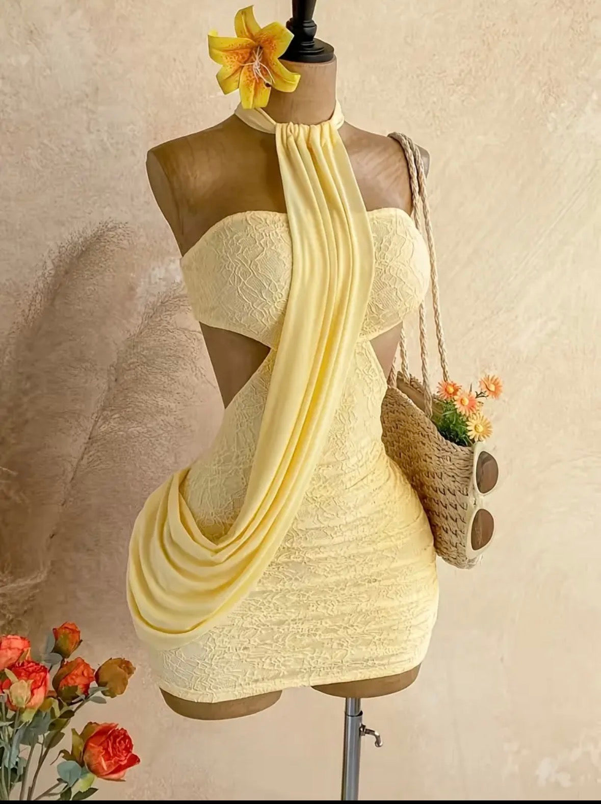 Robe sexy jaune